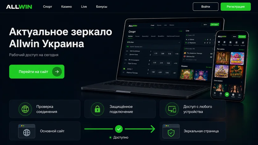 Актуальное рабочее зеркало Allwin Украина: доступ с любого устройства